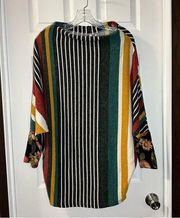 My Story Multicolor Striped Knit Dolman Sleeve Top size S