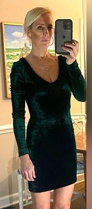 , Green velvet cocktail dress, sz. 4