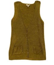 Women’s Linen Chartreuse Knit Sleeveless Sweater