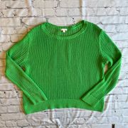 Loose Knit Apple Green XXL Crew Neck Sweater