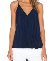 Fifteen Twenty Draped Surplice Neck Tank Top Navy Blue S