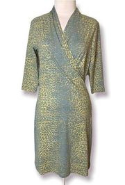 J. McLaughlin Catalina cloth leopard print faux wrap dress sz XS