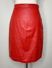 Sarah Taylor Vintage Genuine Leather Red Skirt