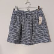 Ella Moss High Rise Mini Patterned Skirt Blue & White X-Small