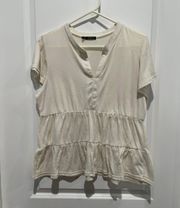 Cream Peplum, Sz S