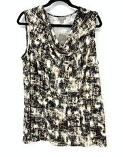 J. Jill Wearever Collection Women's XL Stretch V-Neck Tank Abstract Print NEW