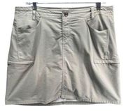 Kuhl Womens Anfib Skirt Skort Size 10 Beige Pull On Mesh Shorts DWR Pockets