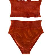 XOXO Orange Smocked Bandeau Bikini Size S