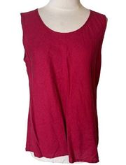 Flax linen tank top red pink sz S