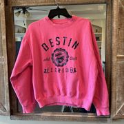 Comfy Sweatshirt Beach Florida Cotton Destin Pink Pullover Womens Medium