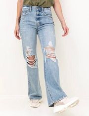 Stevie High Rised  Flare Ripped Jeans
