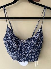 Blue Floral Crop Top