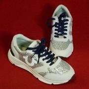 True Religion Silver Glitter Sneakers NWOB