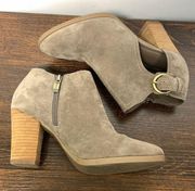 MICHAEL By Michael Shannon Women's Suede 3” Heel Ankle Booties Tan Size 7