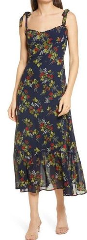 Dress Nikita Sweetheart-Neck Floral Midi Wedding Bordeaux 10 EUC