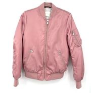 Aritzia The Group By Babaton Gilman Bomber Jacket Pink Size Small Satin