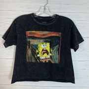 SpongeBob SquarePants black crop top shirt size XS