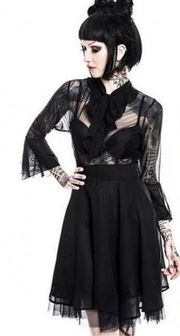 Killstar Decay Nu Morning Black Sheer Top Dress Size M