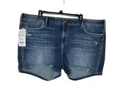 Silver Jeans Co. Women Denim Shorts Elyse Distressed Frayed Hem Plus Size 20 NWT