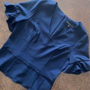 Maddy London Peplum Blouse in Navy Blue - size large