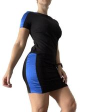 Sandro Stretchy Shift Dress with Blue Satin Detail