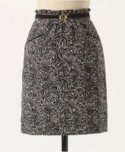 Anthropologie Elevenses Painted Night Belted Skirt 8