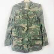 FREE PEOPLE Camo Not Your Brothers Surplus Jacket Military Army Cargo OB500801 S