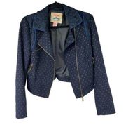 Flying Tomato Girl Next Door Polka Dot Moto Jacket