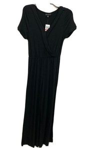 B Collection Bobeau Womens Size XS Black Surplice Stretch Jumpsuit