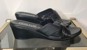 black strap sailor wedge sandal size 8