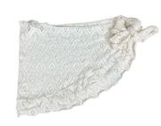 Becca by Rebecca Virtue White Lace Ruffle Hem Sarong Wrap Swim Skirt Coverup