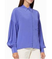 Ted Baker Eddnna Shirt Silk Blue Purple Button Down NWT