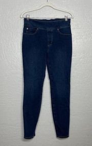 Women 6 Blue Denim Jean-Netics 5 Pocket Skinny Jeans Pull On