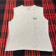 DIY Cutted Hem Gray Muscular Tank Top