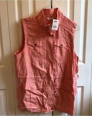 NWT Liz Claiborne Linen Vest Women Size Medium