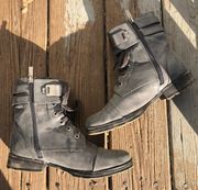 Gray Moto Boots