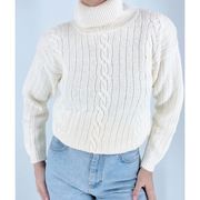 Vintage Reed Hunter Cream Cable Knit Turtleneck Sweater