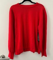 Jones New York Red Pullover Sweater Shirt Blouse Top Size Extra Large XL Red