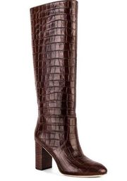 NEW  Goldy Croc Embossed Tall Boots Brown