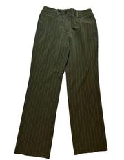 Larry Levine Size 8 Business Career Pants Stretch Breige Pinstripe