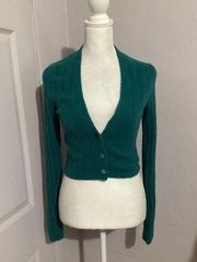 Wilfred Free Teal Knit Long Sleeve Button Up Cardigan