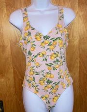 Citrus Oranges & Floral Pink, Orange, Green & White Monki Bodysuit - Size M