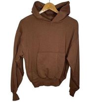 NWT Gap Yzy Yeezy Brown Hoodie Double Layer Cotton Small S New Sweatshirt