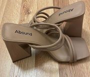 Abound Nude Strapy Block Heels Size 6