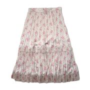 Polo Ralph Lauren Jaclyn Pleated Midi in Gentle Floral Vine Satin Skirt 4 $298