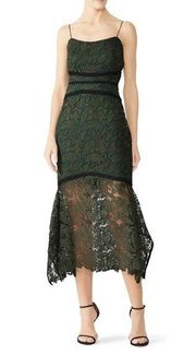 STYLESTALKER Green Ophelia Lace Midi Dress Size XXL $194