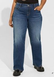 NWT Torrid Women's Perfect Wide Leg Vintage Stretch Denim Jeans Blue Size 22S