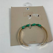 4/$25 NWT 14th & Union Gold bangle bracelet with green twist