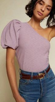 Nation LTD Raina Balloon Sleeve One Shoulder Tee in Voodoo Purple Size XS