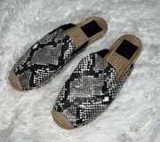 Tory Burch Max Espadrille Snakeskin Mules Size 8